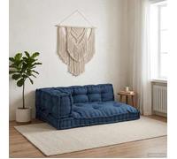vidaXL Coussin de canapé sur palette 3 pcs Indigo 120 x 80 x 38 cm 4019095