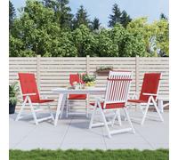 Vidaxl Coussin De Chaise De Jardin 4 Pcs Rouge 120 X 50 X 3 Cm