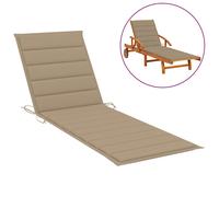 Vidaxl Coussin De Chaise Longue Beige 200x50x3 Cm Tissu