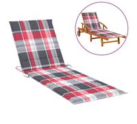 Vidaxl Coussin De Chaise Longue Carreaux Rouge 200x70x3 Cm Tissu