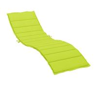 vidaXL Coussin de Chaise Longue, Coussin de Bain de Soleil, Coussins de Transat, Coussin pour Chaise de Jardin Patio Extérieur Arrière-Cour, Vert Vif 200x60x3 cm Tissu Oxford