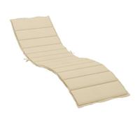 vidaXL Coussin de Chaise Longue, Coussin de Bain de Soleil, Coussins de Transat, Coussin pour Chaise de Jardin Patio Extérieur Arrière-Cour, Beige 200x50x3 cm Tissu Oxford