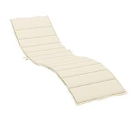 vidaXL Coussin de Chaise Longue, Coussin de Bain de Soleil, Coussins de Transat, Coussin pour Chaise de Jardin Patio Extérieur Arrière-Cour, Crème 200x70x3 cm Tissu Oxford