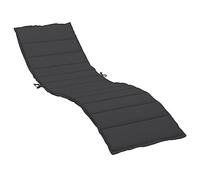 vidaXL Coussin de Chaise Longue, Coussin de Bain de Soleil, Coussins de Transat, Coussin pour Chaise de Jardin Patio Extérieur Arrière-Cour, Noir 200x60x3 cm Tissu Oxford