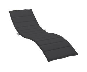 vidaXL Coussin de Chaise Longue, Coussin de Bain de Soleil, Coussins de Transat, Coussin pour Chaise de Jardin Patio Extérieur Arrière-Cour, Noir 200x70x3 cm Tissu Oxford