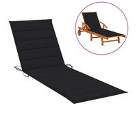 Vidaxl Coussin De Chaise Longue Noir 200x70x3 Cm Tissu