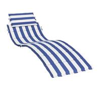 vidaXL Coussin de chaise longue Rayures bleues/blanches Tissu Oxford extérieur