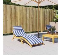 vidaXL Coussin de chaise longue rayures bleues/blanches tissu oxford, coussin, coussin de siège, coussin de patio, coussin 361355 Bleu G