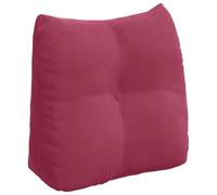 vidaXL Coussin de Dos Bordeaux 45 x 24 x 50 cm Velours, Coussin en Velours Contemporain pour Le Salon, Housse Amovible, Soutien Lombaire, déco Textile Cozy