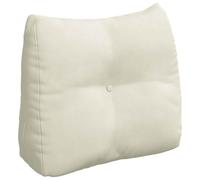 vidaXL Coussin de Dos Crème 60 x 24 x 50 cm Velours, Coussin en Velours Contemporain pour Le Salon, Housse Amovible, Soutien Lombaire, déco Textile Cozy