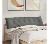Vidaxl Coussin De Dos Gris Foncé 180 X 50 Cm Tissu En Microfibre