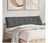 VIDAXL Coussin de dos rectangulaire 180 x 19 x 50 cm - Gris foncé, polyester, housse amovible