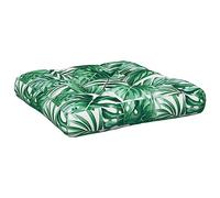 vidaXL Coussin de Palette, Coussins d’Assise avec Dossier, Coussins de Canapé, Décoration de Salon Extérieur, Motif de Feuilles 60x61,5x10 cm Tissu