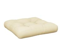 vidaXL Coussin de palette crème 50x50x12 cm tissu
