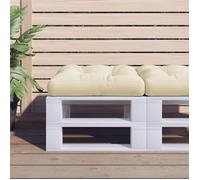 vidaXL Coussin de palette en tissu crème 58x58x10 cm
