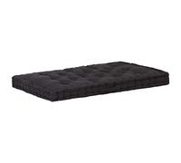 vidaXL Coussin de Palette en Coton Noir 120 × 80 × 10 cm