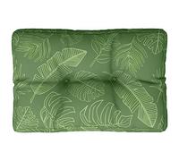 vidaXL Coussin de Palette, Galette de Chaise Rembourrée, Décoration Salle de Séjour Jardin Terrasse Patio, Motif de Feuilles 50x40x12 cm Tissu
