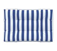 vidaXL Coussin de Palette, Galette de Chaise Rembourrée, Décoration Salle de Séjour Jardin Terrasse, Rayures Bleues et Blanches 120x80x12cm Tissu