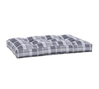 vidaXL Coussin de Palette Motif à Carreaux Gris 120x80x12 cm Tissu
