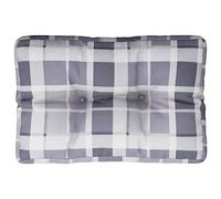 vidaXL Coussin de Palette Motif à Carreaux Gris 60x40x12 cm Tissu