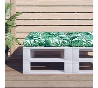 vidaXL Coussin de palette motif de feuilles 50x50x12 cm tissu 360437