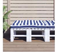 vidaXL Coussin de palette rayures bleues et blanches 120x80x12cm tissu 360528
