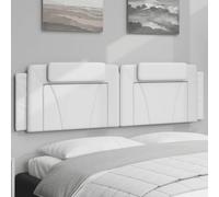 vidaXL Coussin de tête de lit Blanc 183 cm Similicuir, Oreiller de tête de lit, Oreiller de tête de lit Suspendu, Coussin pour tête de lit Flottant