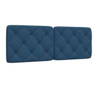 vidaXL Coussin de tête de lit Bleu 120 cm Tissu