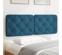 vidaXL Coussin de tête de lit bleu 120 cm velours