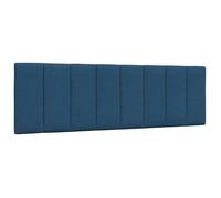 vidaXL Coussin de tête de lit Hanko Bleu 160 cm Tissu
