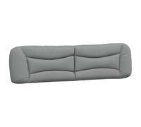 vidaXL Coussin de Tête de Lit Hvar, Oreiller de Lecture avec Fermeture à Glissière, Coussin de Lecture pour Lit Chambre, Gris Clair 200 cm Tissu