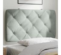 Vidaxl Coussin De Tête De Lit Gris Clair 90 Cm Velours Gris