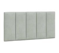 vidaXL Coussin de tête de lit Hanko – Rembourré, velours gris clair, 100 cm, bandes auto-agrippantes