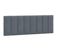 vidaXL Coussin de tête de lit Hanko – Rembourré, bandes auto-agrippantes, velours 140 cm gris foncé