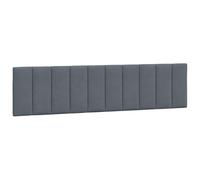 vidaXL Coussin de tête de lit Hanko – Rembourré, bandes auto-agrippantes, velours gris foncé 200 cm