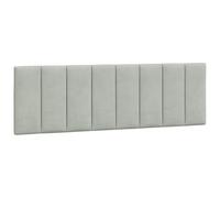 vidaXL Coussin de Tête de Lit Hanko, Oreiller de Tête de Lit avec Bandes Auto-agrippantes, Coussin Rembourré Chambre à Coucher, Gris Clair 160 cm Velours
