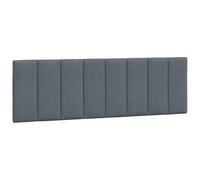 vidaXL Coussin de Tête de Lit Hanko, Oreiller de Tête de Lit avec Bandes Auto-agrippantes, Coussin Rembourré Chambre à Coucher, Gris Foncé 160 cm Velours