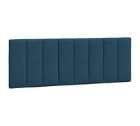 vidaXL Coussin de tête de lit Hanko rembourré en velours avec bandes auto-agrippantes Bleu 120 cm