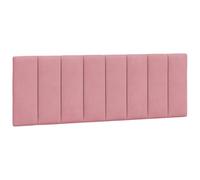 vidaXL Coussin de tête de lit Hanko - Velours rembourré, bandes auto-agrippantes - Rose 140 cm