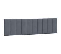 vidaXL Coussin de tête de lit Hanko rembourré 180 cm velours Gris foncé bandes auto-agrippantes