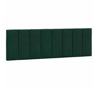 vidaXL Coussin de tête de lit Hanko rembourré velours bandes auto-agrippantes Vert foncé 160 cm