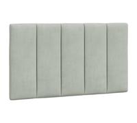 vidaXL Coussin de Tête de Lit Hanko, Oreiller de Tête de Lit avec Bandes Auto-agrippantes, Coussin Rembourré Chambre à Coucher, Gris Clair 80 cm Velours