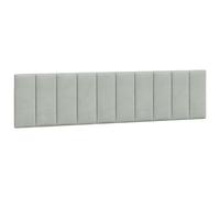 vidaXL Coussin de Tête de Lit Hanko, Oreiller de Tête de Lit avec Bandes Auto-agrippantes, Coussin Rembourré Chambre à Coucher, Gris Clair 200 cm Velours