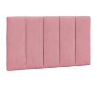 vidaXL Coussin de tête de lit Hanko – Rembourré, bandes auto-agrippantes, velours Rose 90 cm