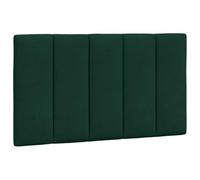 vidaXL Coussin de tête de lit Hanko – Rembourré, velours, bandes auto-agrippantes – Vert foncé 80 cm
