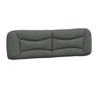 vidaXL Coussin de Tête de Lit Hvar, Oreiller de Lecture avec Fermeture à Glissière, Coussin de Lecture pour Lit Chambre, Gris Foncé 180 cm Tissu