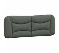 vidaXL Coussin tête de lit Hvar – Oreiller de lecture, fermeture éclair, Gris foncé 140 cm