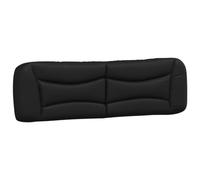 vidaXL Coussin de tête de lit Hvar, oreiller de lecture, similicuir, 180 cm, noir