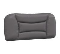 vidaXL Coussin de Tête de Lit Hvar, Oreiller de Lecture avec Fermeture à Glissière, Coussin de Lecture pour Lit Chambre, Gris 90 cm Similicuir