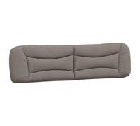 vidaXL Coussin de Tête de Lit Hvar, Oreiller de Lecture avec Fermeture à Glissière, Coussin de Lecture pour Lit Chambre, Taupe 200 cm Tissu